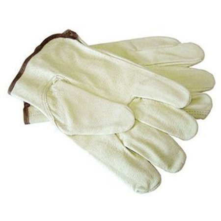 THE BRUSH MAN 100% Pig Leather Gloves, Unlined, Size Large, 12PK GLOVE-4052L